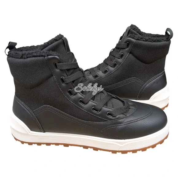 Vessi Alta Womens 9 High Top Asphalt Black White Waterproof DymaTex Sneaker Boot - Picture 1 of 8